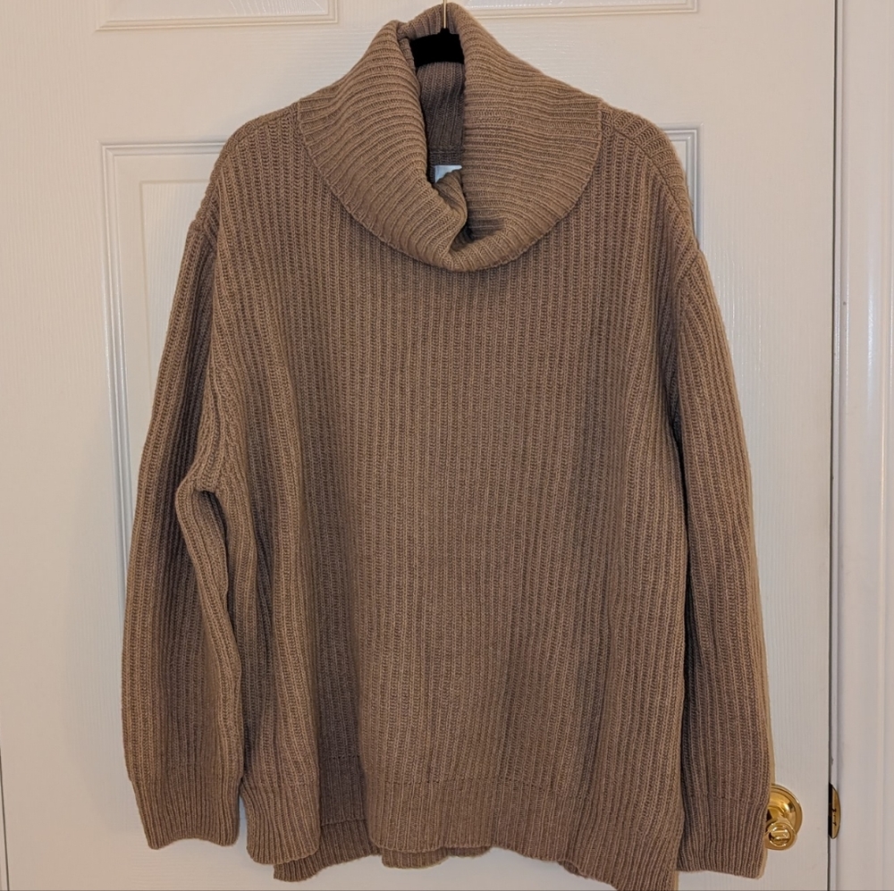 Anine Bing Sydney Oversized Sweater Beige Camel Medium